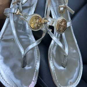 Tory Burch silver sandals
